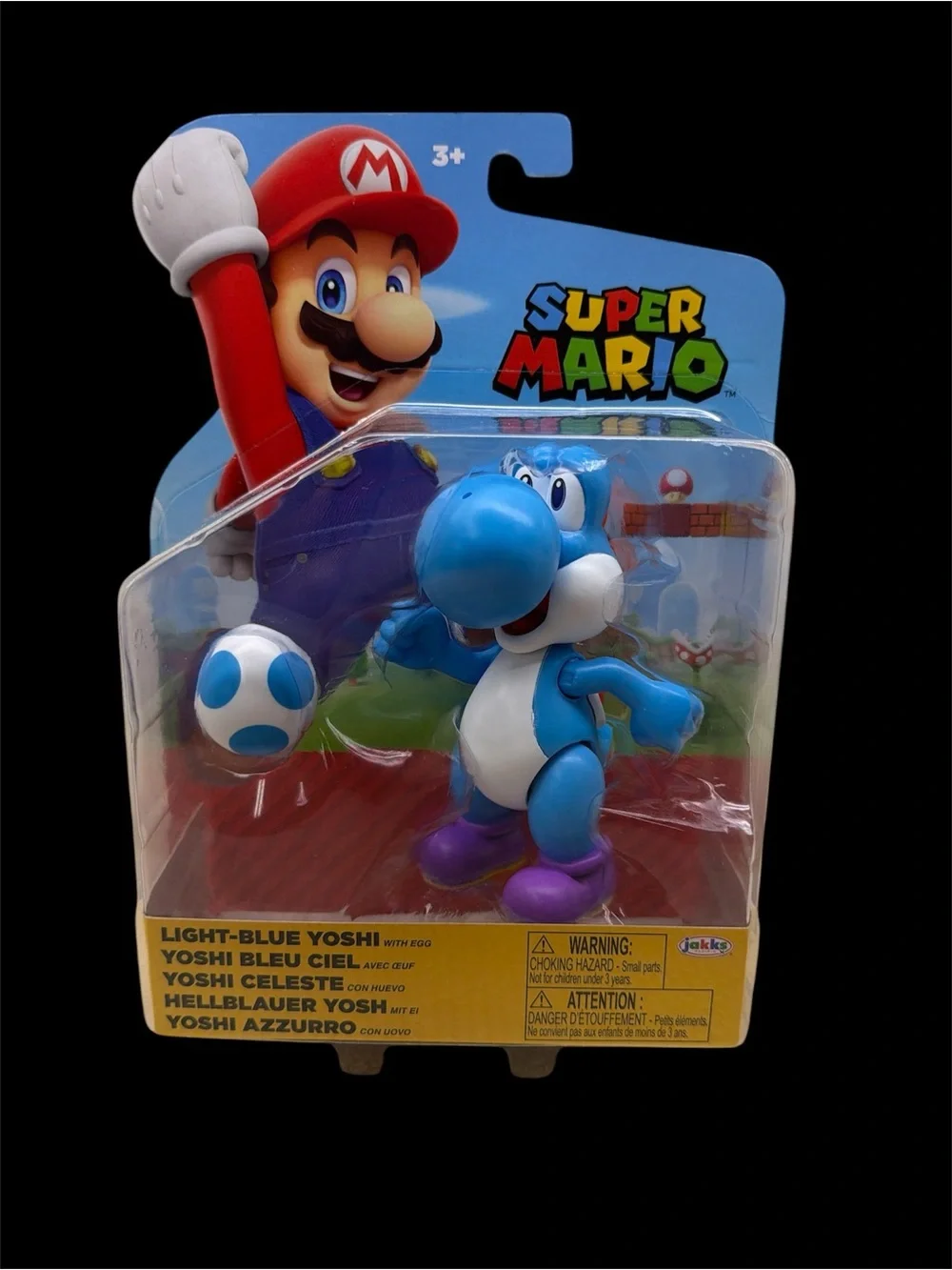 Light Blue Yoshi Figure with Egg by Jakks Pacific